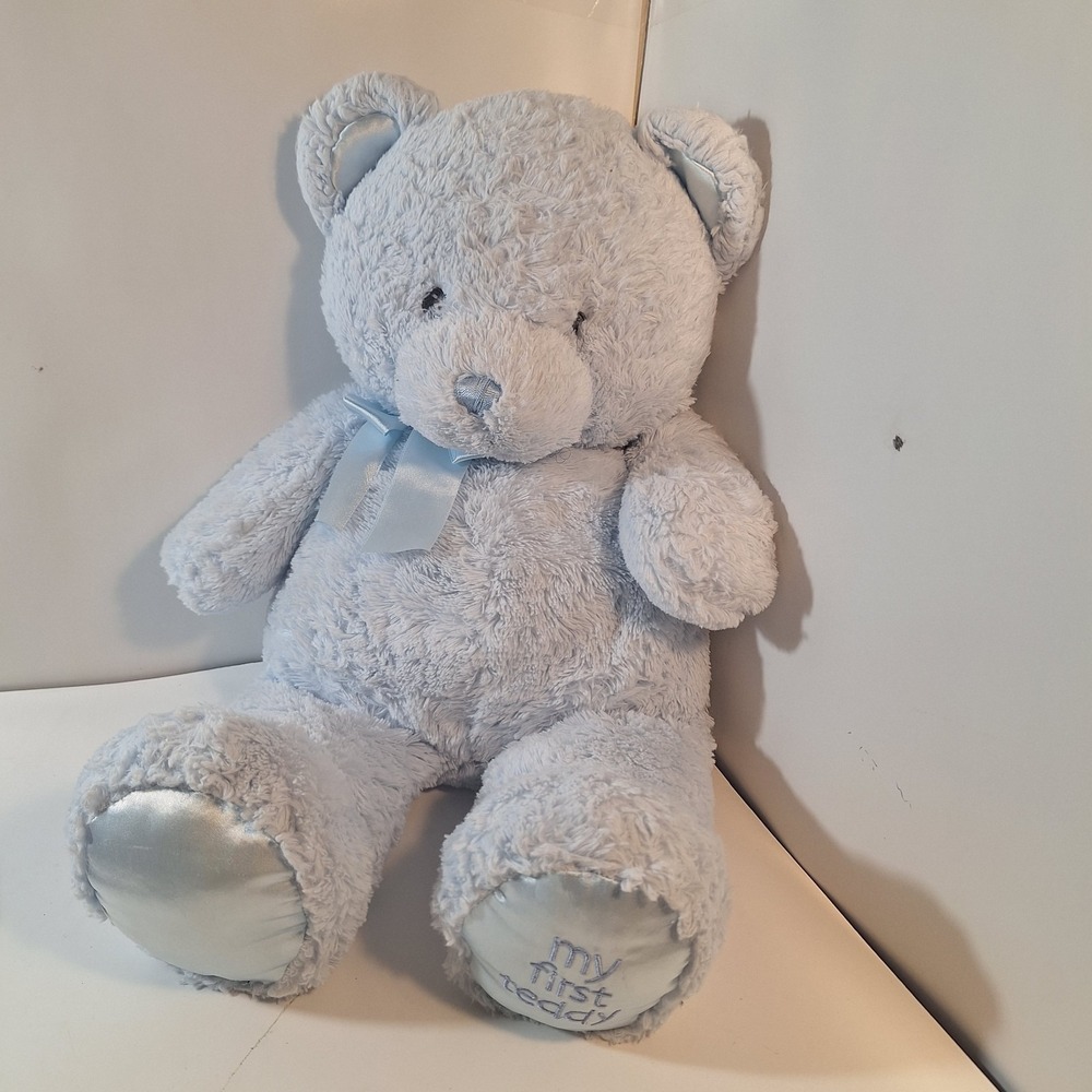 Baby GUND My First Teddy Bear Large 20" Plush Soft Cuddly Stuffed Toy Blue Lovey